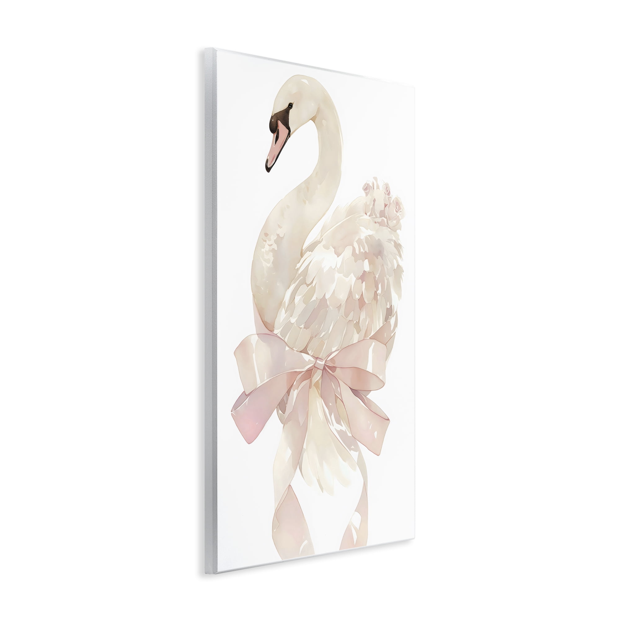 Stupell Industries Coquette Swan with Bow Wall Plaque Art, design by Creative Studio