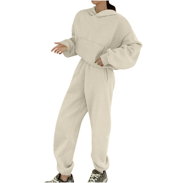 Sweatsuits for Women Sets 2 Piece Jogger Outfits Set Plush Thick
