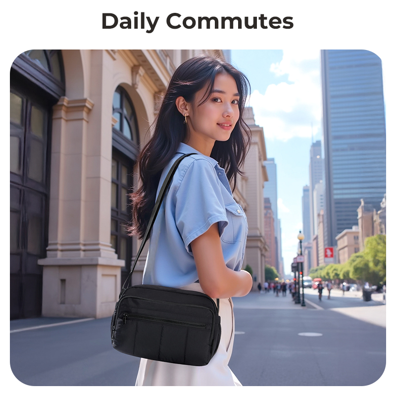 Bagsmart Quilted Puffy Crossbody Travel Bag photo 2