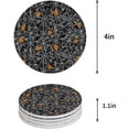 thumbnail image 1 of RYLABLUE Halloween Horror Cobwebs Black Set of 8 Round Coaster for Drinks, Absorbent Ceramic Stone Coasters Cup Mat with Cork Base for Home Kitchen Room Coffee Table Bar Decor, 1 of 5