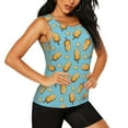 thumbnail image 2 of Xecao Lemon Ice Cream print women's scoop neck, loose-fit workout tank tops for the gym., 2 of 9