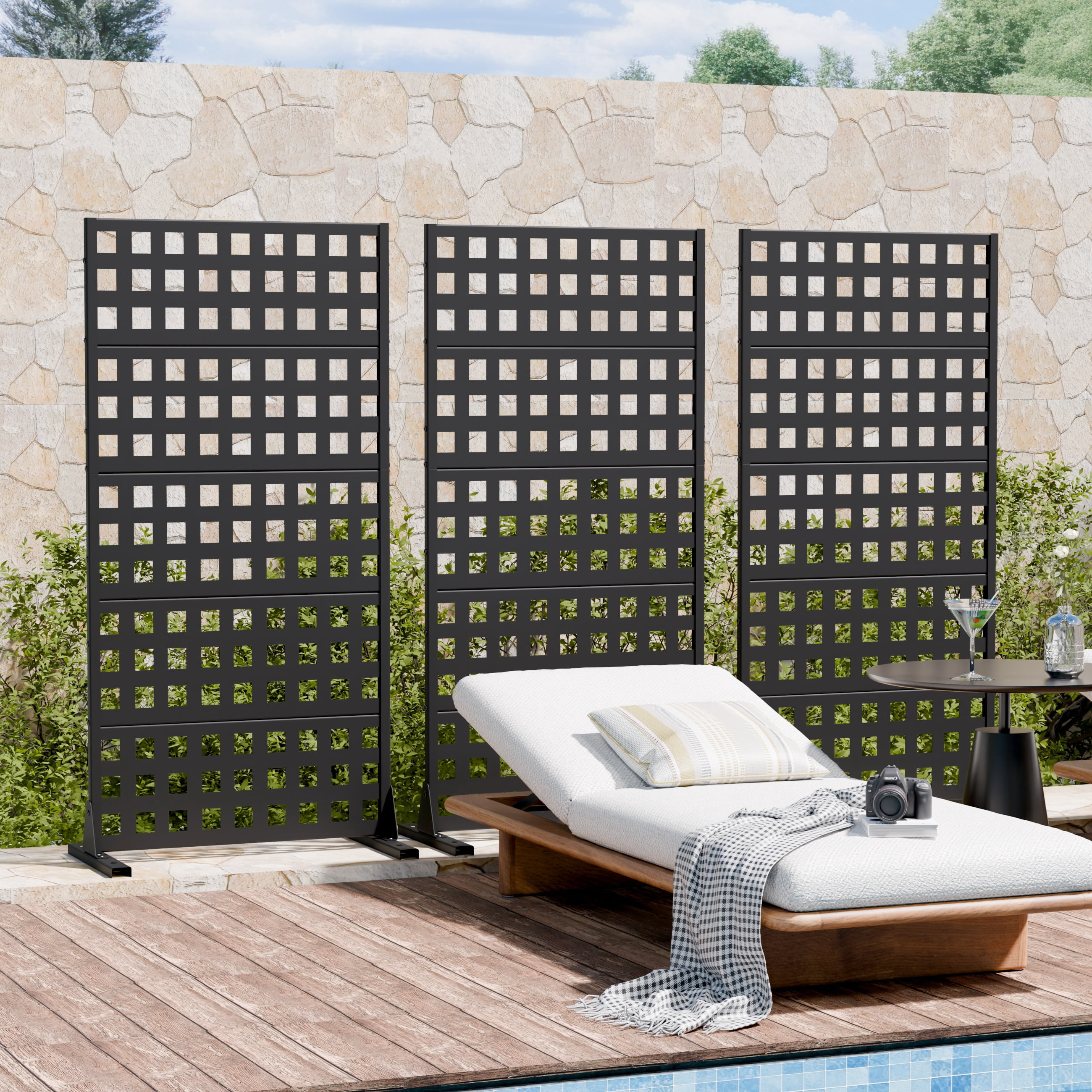 60" H × 30" W Privacy Metal Screen Fence Panel
