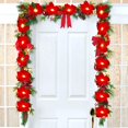 thumbnail image 4 of Guirnalda navideña, decoración navideña, guirnalda navideña con hojas de acebo, para Navidad, fiesta, fiesta, puerta delantera, corona, decoración Namotu LKX-2078, 4 of 7