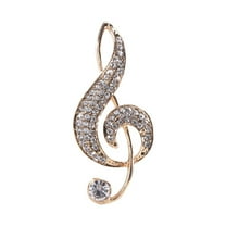 Mightlink Creative Musical Note Shape Women Brooch Shining Inlaid Pin Dress Suit Lapel Shawl Badge Coat Accessories