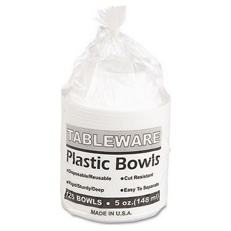 Plastic Dinnerware, Bowls, 5 oz, White, 125/Pack Plastic Dinnerware, Bowls, 5 oz, White, 125/Pack