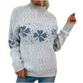 thumbnail image 2 of Blouse Décontractée à Manches Longues Croisées Col Rond avec Poche Imprimée Neige Aguichant pour Femmes Automne Hiver, 2 of 4