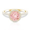 thumbnail image 5 of Rosec Jewels 2 Ct IGI Certified Lab Grown Pink Diamond Halo Ring with White Diamond (VS1 Grade), 18K Yellow Gold, US 3.00, 5 of 9