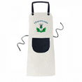 thumbnail image 1 of Tablier Représentant Écossais Chardon Ajustable en Coton Lin pour Barbecue Cuisine avec Poche, 1 of 3