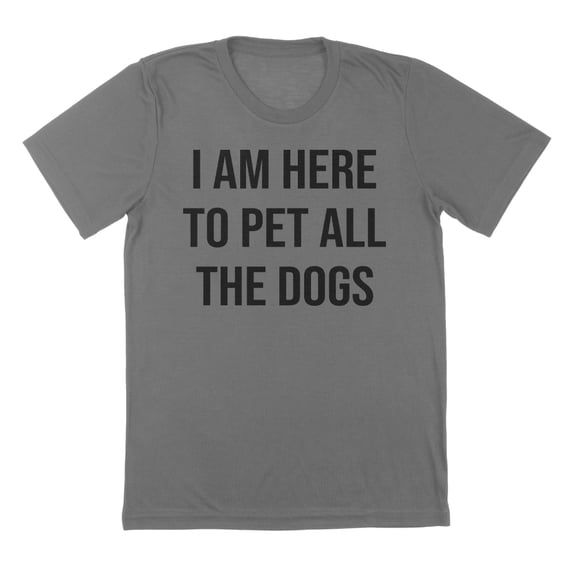 Pet All The Dogs Graphic Charcoal Mens Cotton T-Shirt