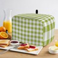 thumbnail image 2 of Toaster Cover 2 Slice, Green Plaid Dustproof Bakeware Oven Protector with Top Hook, Gradient Geometric Buffalo White Checkered Waterproof Small Kitchen Appliance Toasters Dust Cover, 12"x7.5"x8", 2 of 9