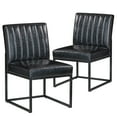 thumbnail image 2 of Kithkasa Industrial Mid-century Dining Chairs,PU Leather Black Base,Set of 2,Black, 2 of 6