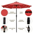 SunRay 9 FT 32 LED Patio Solar Umbrella w/ Push Button Tilt and Crank