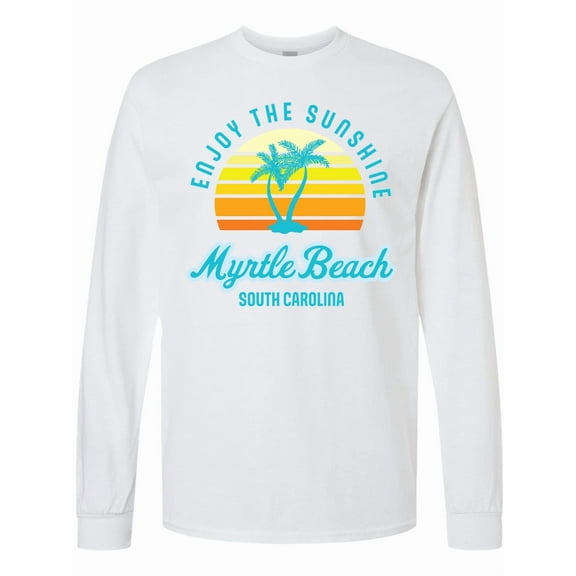 Inktastic Summer Enjoy the Sunshine Myrtle Beach South Carolina Blue Long Sleeve T-Shirt