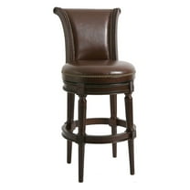 New Ridge Home Goods Chapman 31in. Wood Bar-Height Swivel Barstool with High-Back