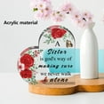 thumbnail image 2 of Acrylic Heart Sister Gift 6 x 6 Christian Gifts Birthday Friendship Gifts with Quotes a Sister is God's Way of Making Sure We Never Walk Alone Memory Gifts Table Decor for Sisters BFF DIY, 2 of 8