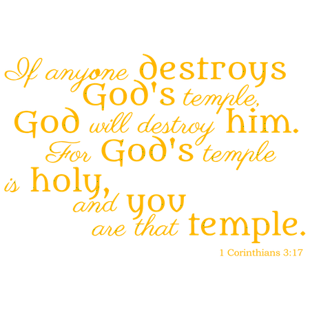 1 Corinthians 317 If Anyone Destroys Godsâ Vinyl Decal Sticker Quote Large Signal Yellow