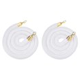 thumbnail image 1 of Cuerdas de terciopelo Uxcell, (2m x 3.2 cm, blanco) (2 piezas), cuerdas de terciopelo para control de multitudes con hebilla dorada, adecuadas para eventos en alfombra, hoteles y cines., 1 of 6