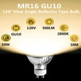 thumbnail image 3 of HIBIBUD Wax Warmer Bulbs,120V 50W Gu10 Light Bulbs for Candle Warmer Lamp,Mr16 with Glass Cover Warming Bulbs,Dimmable,Warm White,Long Lasting Lifespan,6 Pack, 3 of 7