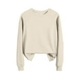 thumbnail image 1 of Timegard Womens Tops Sweatshirts Crewneck Long Sleeve Solid Color Pullover Basic Casual Loose Tops, 1 of 6