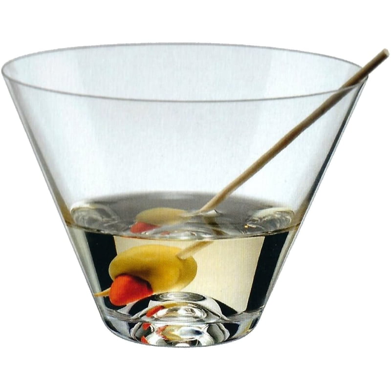 Drink Master 5 Martini, 12 oz. Stemless Crystal Martini