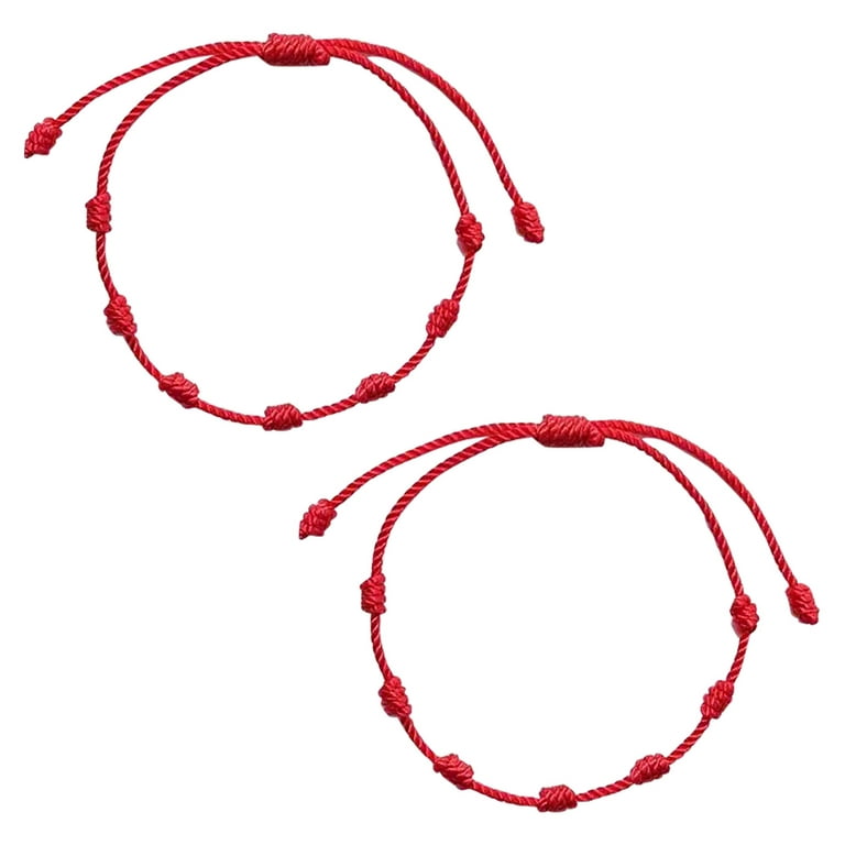 LASHALL GIFT Red String Bracelets 7 Knots String Bracelet Good Luck Red Friendship  Bracelet(Buy 2 Receive 3) 