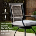 thumbnail image 5 of SUMMIT LIVING 3-Piece Outdoor Patio Bar Stool Set with High-Back Wicker Cushioned Swivel Chairs & Counter Height Patio Dining Table, Black & Gray, 5 of 13