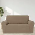thumbnail image 2 of Utopia Alley Stretch Chair Sofa Slipcover, 2 Seater Couch Sofa Cover Furniture Protector Soft with Non Slip Foam and Elastic Bottom for Kids and Pets, Stretch Jacquard Sofa Slipcover (Loveseat, Tan), 2 of 10
