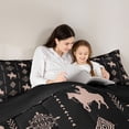 thumbnail image 5 of Feelyou Cowgirl Horse Teen Queen Comforter Set, Black Boho Aztec Bedding Set, 3pcs, 5 of 8