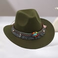 thumbnail image 2 of SRZYMJ Women's Felt Fedora Hat Wide Brim Panama Hats with Tassel, 2 of 3