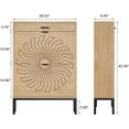 thumbnail image 2 of Shoe Cabinet with 2 Flip Drawers, Freestanding Shoe Organizer with Drawer, Carved Sunflower Narrow Shoe Rack Cabinet for Entryway, Hallway, Living Room, 2 of 9