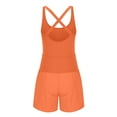 thumbnail image 4 of Wiyuqeen Women's Hollow Out Workout Rompers Spaghetti Strap Sleeveless Overalls Jumpsuits Shorts One Piece Outfits Running Exercise Gym Yoga Clothes, 4 of 5