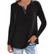 thumbnail image 2 of Gibobby Blusa Termica Blusa Mujer Casual Color Soild Long Fashion T-shirt Collar Tops Manga Mujer Blusa（Negro， L), 2 of 5