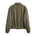 thumbnail image 4 of Babysbule Winter Coats for Women Fashion Women Zipper Causal Solid Cardigan Blouse Pocket Coat Blouse, 4 of 8