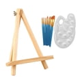 thumbnail image 1 of 1 Set 13pcs Small Tabletop Wood Display Artist A-Frame Easel Photo Frame Bracket Photo Painting Triangle Easel with Paint Brush and, 1 of 8