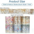 thumbnail image 2 of 1 set 6 rolls 6 colors Tape Lights Theme Plastic Adhesive Tapes Waterproof Decorative Sticker Roll Tape for Card-Making Scrapbooking Diary Planner Envelope, 2 of 8