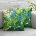 thumbnail image 3 of Shiartex Banana Leaf Pillow Covers, Square Short Plush Tropical Palm Leaves Pillow Cover for Home, Sofa, Western Couch, Living Room. Outdoor Decorative Pillow Covers 24x24in, 3 of 5