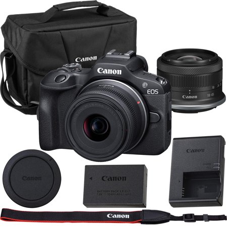 Canon EOS R100 Mirrorless Camera with Canon RF-S 18-45mm f/4.5-6.3 is STM Lens Kit with Canon Shoulder Bag