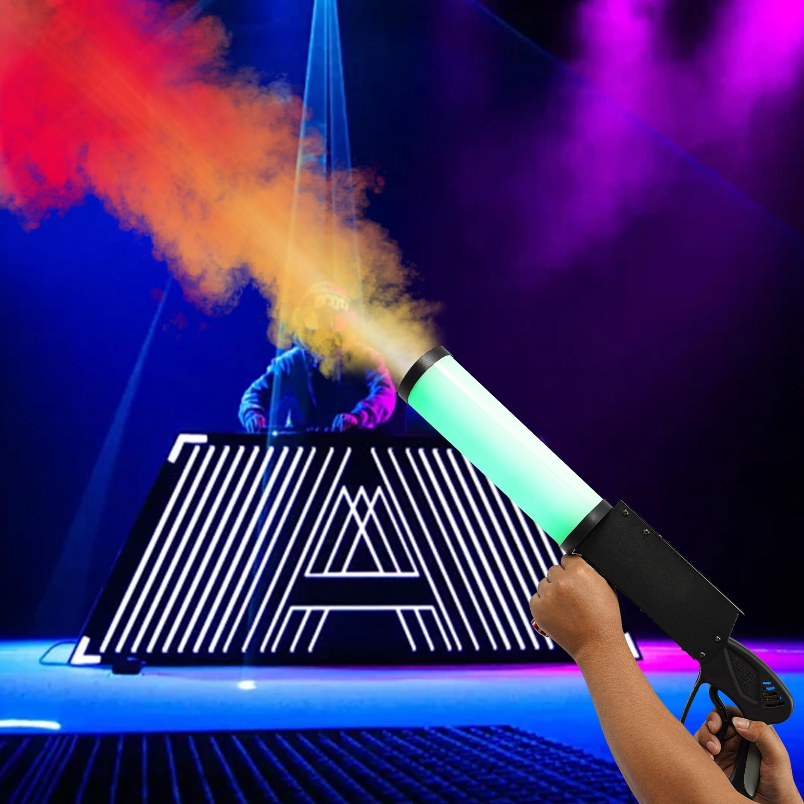 1 PCS Black CO2 Jet Machine, LED Co2 Jet Machine, CO2 Handheld Smoke Machine