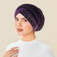 thumbnail image 2 of Velvet Rhinestone Turban Slouch Headband for Everyday Comfort and Elegant Styling in Attire, 2 of 3