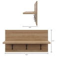 thumbnail image 7 of Nexera Porto Entryway Wall-Mounted Coat Rack, Brown Oak, 7 of 7