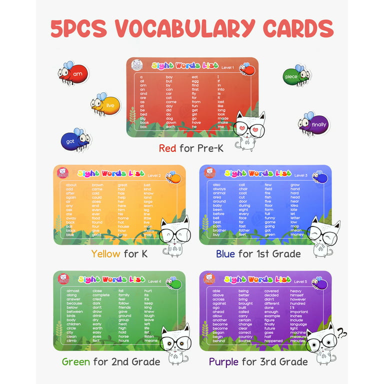 Gamenote Sight Word Game 520 Dolch Sight Words with 4 Fly Swatters