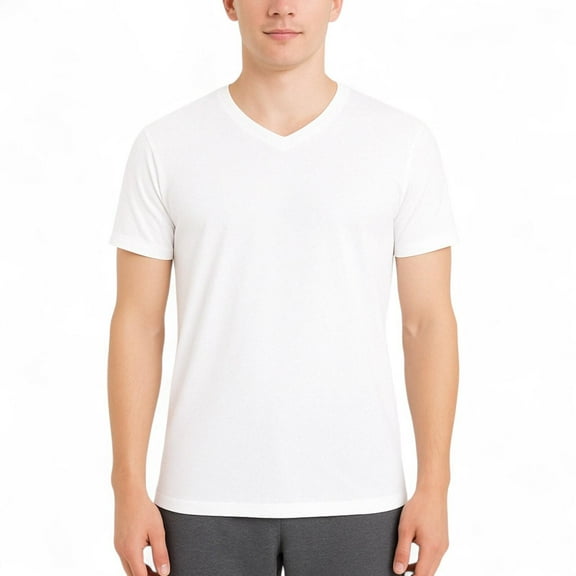 Alfani Mens 4-Pack Regular Fit V-Neck Undershirts White Medium
