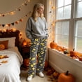 thumbnail image 4 of Garbnen Halloween Flannel&nbsp;pajama Pants&nbsp;women Funny Ghost Pumpkin Graphic Women Lounge Pants Comfy Fluffy Fall Winter Warm Wide Leg Sleeping Pants Women, 4 of 6