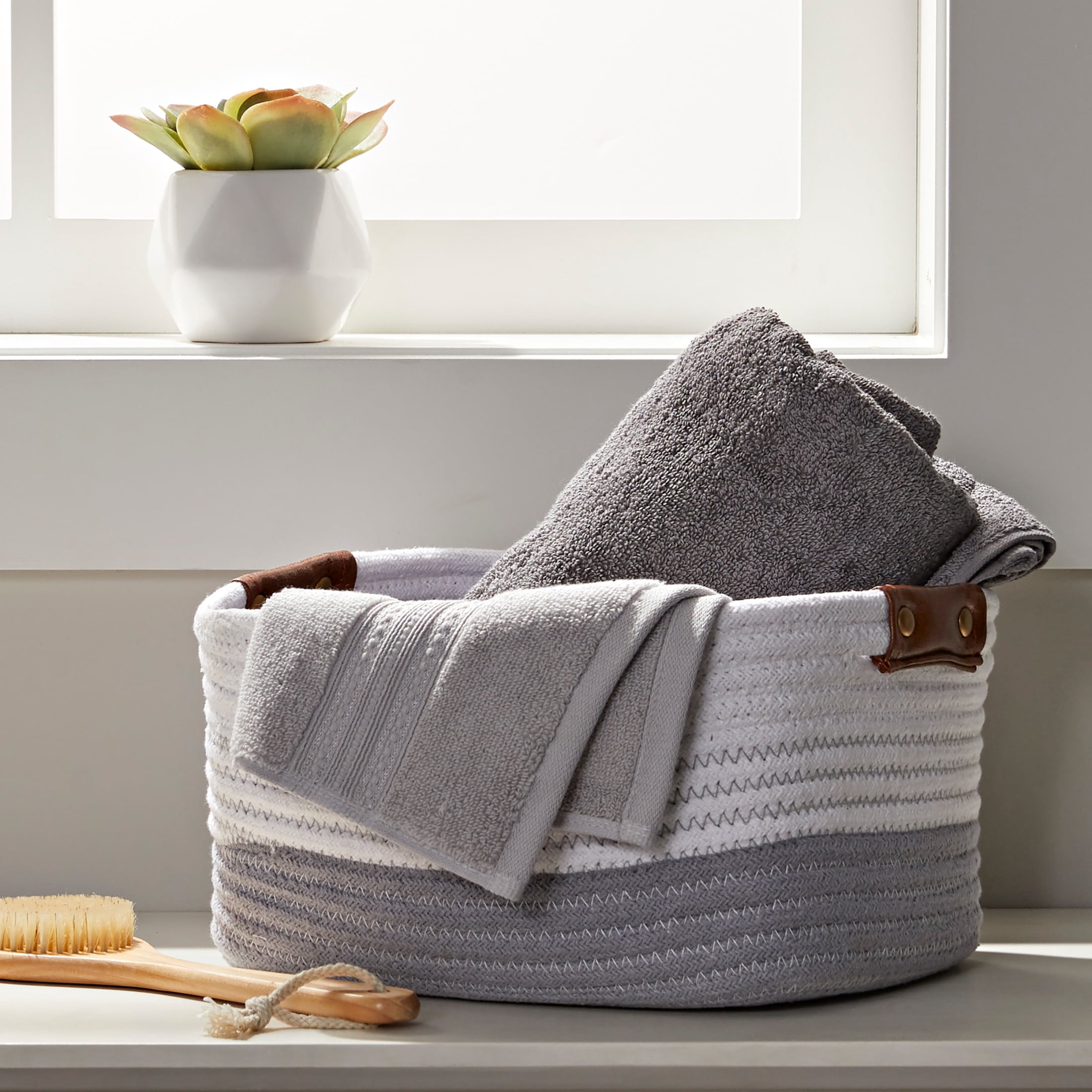 Better Homes & Gardens Rope Tank Basket Silver, Adult