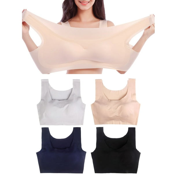 Amdohai Women Comfortable Bra Plus Size Wirefree Soft Lightweight Tank Tops  Sleep Bras 