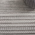 thumbnail image 6 of SAFAVIEH Urban Thornton High Low Circle Striped with Fringe Area Rug, Grey/Light Grey, 8' x 10', 6 of 8