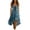 Sky Blue, variant on Uobin Women Boho Vintage Dress V Neck Tie Waist Ruffle Puff Sleeve Irregular Hem Flowy Casual Vacation Dress