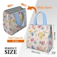 thumbnail image 3 of Pioneer Flower Floral Print Pattern Insulated Lunch Bag for Women & Adults,Large Portable Soft Cooler Lunch Bag,Thermal Food Storage Tote with Pearl Cotton,8.66L,8.75x5.75x9.5 Inch, 3 of 6
