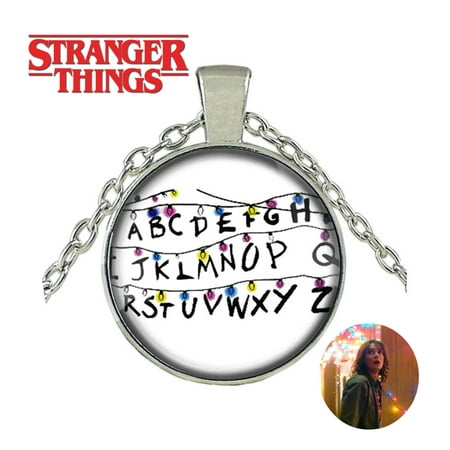 Abc Jewelry Stranger Things Necklace Pendant - White ABC Bubble - TV Series Show Cosplay Jewelry by Superheroes ()