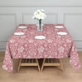thumbnail image 3 of Pink Pioneer Flower and Paisley Pattern Square Tablecloth,Waterproof Square Table Cover,Wipeable Spillproof Washable Table Cover for Home Kitchen Party Decor 52"x52"(132x132cm), 3 of 6